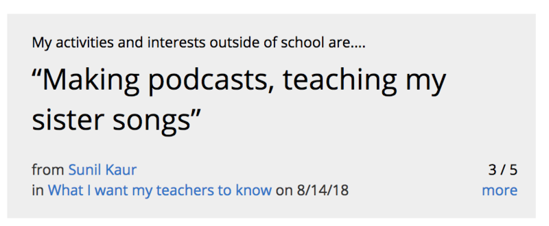 My acitivities and interests outside of school are... "Making podcasts, teaching my sister songs"